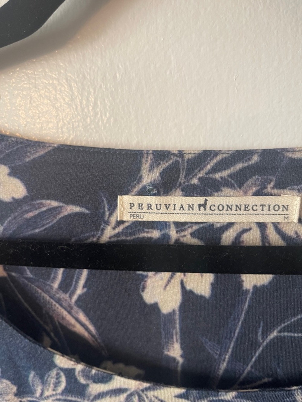 Peruvian Connection Bali Pima Cotton Blend Floral Long Sleeve Top - Picture 9 of 12
